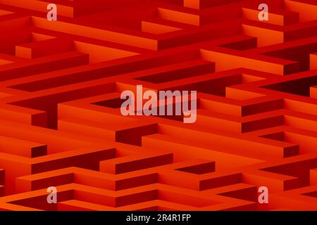 Primo piano su un labirinto rosso del 3D. Foto Stock