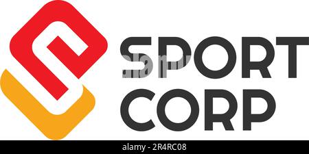 Design del logo sport CORP con il marchio Letter moderno Illustrazione Vettoriale