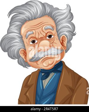 Bangkok, Thailandia 25 maggio 2023. Caricatura dell'illustrazione di Albert Einstein Illustrazione Vettoriale