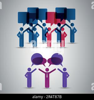 Popoli icone con Speech Bubbles Illustrazione Vettoriale