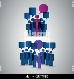 Popoli icone con Speech Bubbles Illustrazione Vettoriale