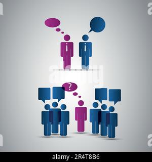 Popoli icone con Speech Bubbles Illustrazione Vettoriale
