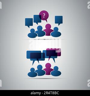 Popoli icone con Speech Bubbles Illustrazione Vettoriale
