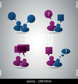 Popoli icone con Speech Bubbles Illustrazione Vettoriale