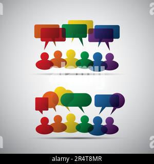 Popoli icone con Speech Bubbles Illustrazione Vettoriale