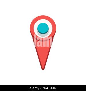 Pin delle mappe. Perno di posizionamento rosso. Icona della mappa della posizione. Vettore icona a forma di spillo isolato su sfondo bianco. . Illustrazione vettoriale Illustrazione Vettoriale