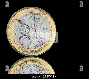 2002 Commonwealth Games Northern Ireland $£2 moneta che è attualmente la più rarissima moneta da $£2 nel Regno Unito Foto Stock