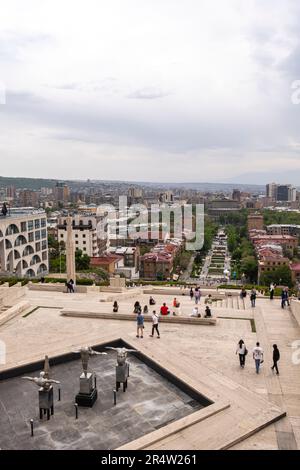 Punti di riferimento di Yerevan. Cascade Complex, museo all'aperto a Yerevan, Armenia Foto Stock