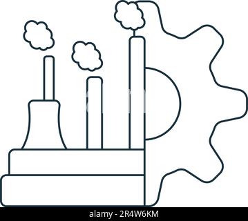 Icona industriale. Semplice segnale monocromatico dalla collezione tecnica. Icona industriale per logo, modelli, web design e infografica. Illustrazione Vettoriale