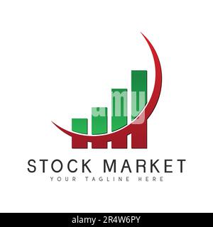 Mercato azionario Logo Design grafico finanziario logotipo Trading Illustrazione Vettoriale