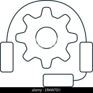 Icona del supporto tecnico. Semplice segnale monocromatico dalla collezione tecnica. Icona del supporto tecnico per logo, modelli, web design e infografiche. Illustrazione Vettoriale