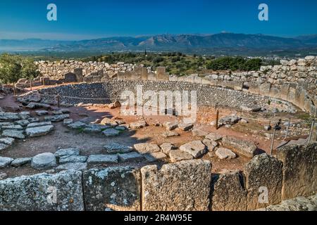 Cerchio di tomba A, Cittadella di Micene, regione del Peloponneso, Grecia Foto Stock