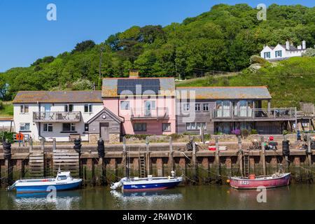 Vista pittoresca del porto di Axmouth vicino a Seaton, Devon, Regno Unito nel mese di maggio Foto Stock