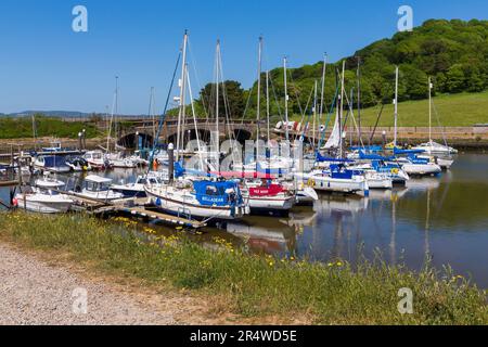 Vista pittoresca del porto di Axmouth vicino a Seaton, Devon, Regno Unito nel mese di maggio Foto Stock