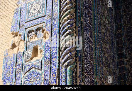 Particolare della decorazione del Mausoleo di Jahongir, Uzbekistan Foto Stock