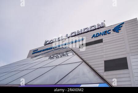 Londra, Regno Unito. 23rd maggio 2023. Vista esterna centrale Excel. Foto Stock
