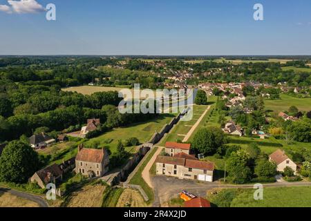 Veduta aerea su Rogny les Sept Ecluses in Borgogna in Francia Foto Stock