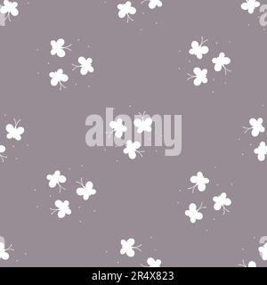 Motivo a farfalla senza cuciture. Ripetizione cute mano disegnata butterflys sfondo. Design di fiori moderni ripetuti per le stampe. Le mani disegnano il tessuto del bambino. Ripetere Illustrazione Vettoriale