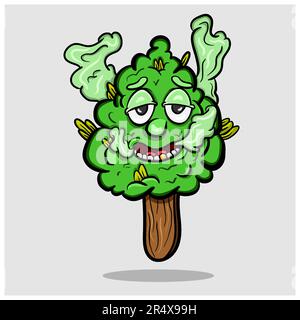 Mascot di Marijuana Ice. Vector clip Art Vettore e illustrazione Illustrazione Vettoriale