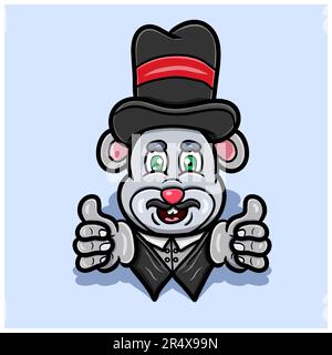 Mago mouse Mascot Cartoon. Vettore di ritaglio. Vettore e illustrazione Illustrazione Vettoriale
