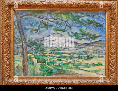 Londra la Courtauld Gallery Somerset House Scuola di francese Paul Cézanne Mont Sainte-Victoire con grande Pino, 1887 Foto Stock