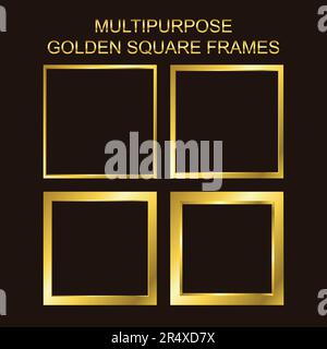 Cornici quadrate multiuso Vector EPS, set di quattro cornici quadrate. Illustrazione Vettoriale
