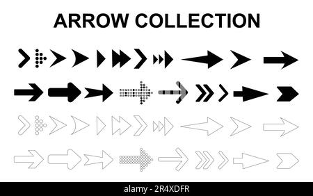 Premium Vector Arrow Collection su sfondo bianco. Illustrazione Vettoriale