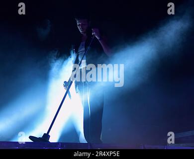 Sebastián Yatra, durante la sua presentazione alle Fiestas del Pitico 2023 il 28 maggio 2023 a Hermosillo, Messico. Sebastián Obando Giraldo, cantante e compositore colombiano.​ © (© Photo by Ana Jhonson/Norte Photo) Sebastián Yatra, durante su presentacion en las Fiestas del Pithic 2023 el 28 Mayo 2023 en Hermosillo, Mexico. Sebastián Obando Giraldo, cantante y compositor colombiano.​ © (© Foto por Ana Jhonson/Norte Photo) Foto Stock