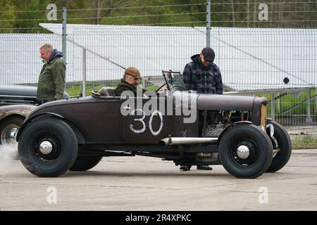 FINOWFURT, GERMANIA - 06 MAGGIO 2023: La canna calda basata su Ford modello A Speedster, 1929. Festival di gara 2023. Apertura stagionale. Foto Stock