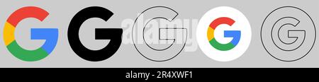 Icone di Google impostate. Loghi editoriali vettoriali Illustrazione Vettoriale