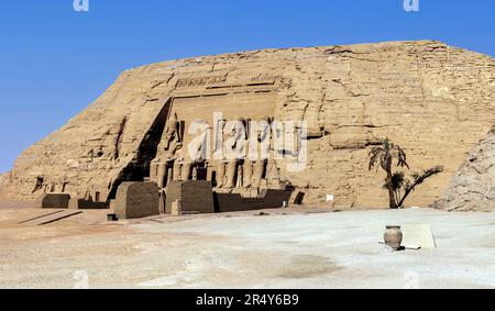 Grande Tempio di Ramesse II ad Abu Simbel Foto Stock