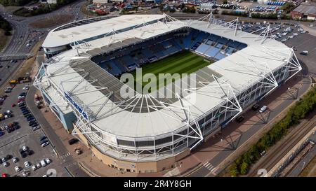 Vista aerea della Coventry Building Society Arena, sede del Coventry City FC. Lo stadio è stato chiamato anche Ricoh Arena, City of Coventry Stadium e Coventry Stadium Foto Stock