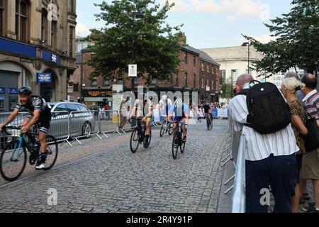 British Cycling Grand Prix, centro città di Sheffield gara ciclistica Inghilterra evento sportivo gara stradale Foto Stock