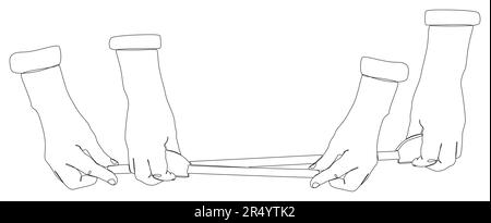 Una linea continua di nastro Righello. Concetto di vettore di illustrazione a linea sottile. Disegno di contorno idee creative. Illustrazione Vettoriale