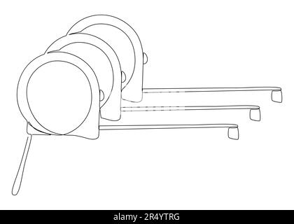 Una linea continua di nastro Righello. Concetto di vettore di illustrazione a linea sottile. Disegno di contorno idee creative. Illustrazione Vettoriale
