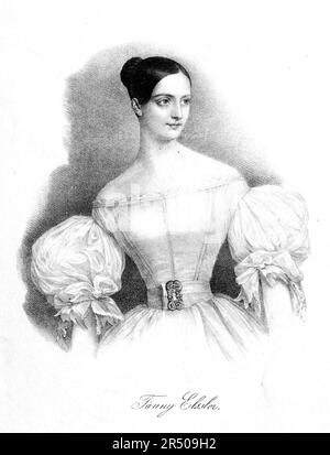 Fanny Elssler (1810-1884) ballerina austriaca.litografia del 19th ° secolo. Ballerina più importante del periodo romantico, con un canone di $$1.000 a notte. Foto Stock