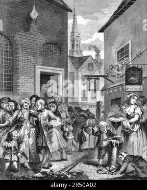 Hogarth - quattro volte del giorno - mezzogiorno Foto Stock