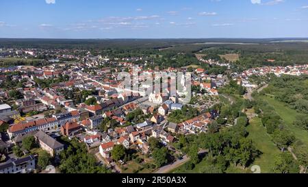 vista del centro storico di coswig in sassonia-anhalt, germania Foto Stock