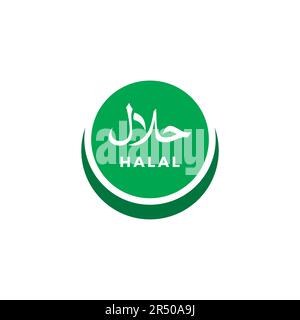 Simbolo logo Halal Vector. Icona Halal. Cibo islamico Illustrazione Vettoriale