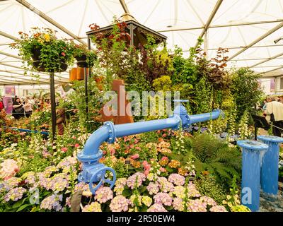 Mostre di giardini all'interno del padiglione al Chelsea Flower Show 23 Foto Stock