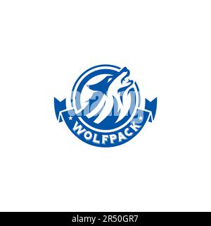 Logo Wolf semplice forte per il vostro marchio. Illustrazione vettoriale Wolf Head Illustrazione Vettoriale