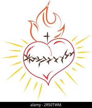 Cuore Sacro Di Gesù Con I Raggi Isola Del Nero Dell'illustrazione Di  Vettore Illustrazione Vettoriale - Illustrazione di scheda, cuore: 93033081