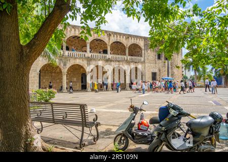 Vista di Alcázar de Colón, Santo Domingo, Repubblica Dominicana, Indie occidentali, Caraibi, America centrale Foto Stock