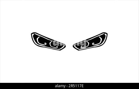 I fari dell'auto si accoppiano sul bianco Illustrazione Vettoriale