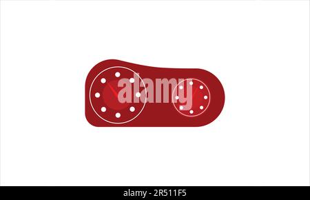 Vettore tachimetro su bianco Illustrazione Vettoriale