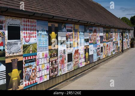 Ingresso al complesso Hauser & Wirth nel Somerset Foto Stock