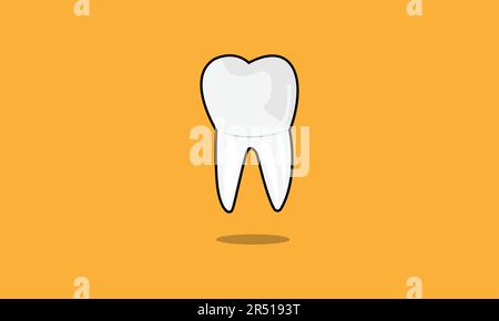 immagine di un dente molare con corona bianca Illustrazione Vettoriale