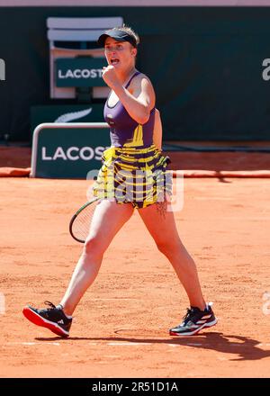 Parigi, Francia, 31st. Maggio, 2022. Il tennista ucraino Elina Svitolina in azione al torneo di tennis French Open 2023 di Roland Garros mercoledì 31 202 maggio. © Juergen Hasenkopf / Alamy Live News Foto Stock