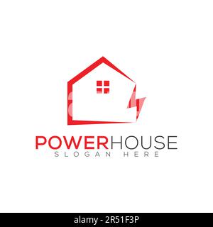 eps10 modello vettoriale di design del logo power house isolato su sfondo bianco Illustrazione Vettoriale