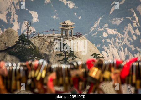 tempio sulla montagna sacra di Huashan, Cina Foto Stock